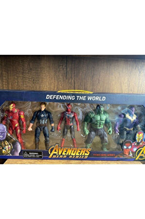 Kız Erkek Çocuk Eğlenceli Oyuncaklar Avengers 5li Figür Oyuncak Hulk Örümcek Adam Thanos Ironman Fig