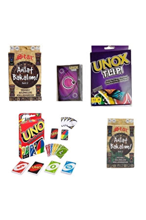 Kız Erkek Çocuk Eğlenceli Oyuncaklar Uno + Unox + Anlat Bakalım 1 Ve 2 Seri Set