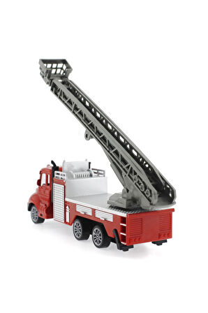 Kız Erkek Çocuk Oyuncak Çek Bırak Metal Mini Merdivenli İtfaiye Kamyonu Kız Erkek Çocuk Oyuncak Eğit