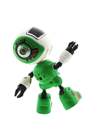 Kız Erkek Çocuk Oyuncak Dekoratif Sesli Işıklı Mini Sevimli Yeşil Robot Kız Erkek Çocuk Oyuncak Eğit