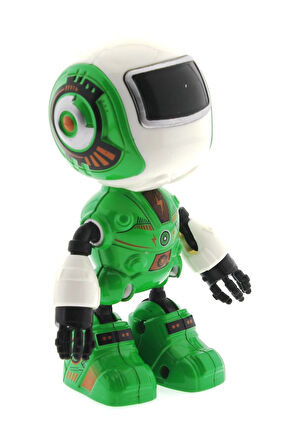 Kız Erkek Çocuk Oyuncak Dekoratif Sesli Işıklı Mini Sevimli Yeşil Robot Kız Erkek Çocuk Oyuncak Eğit