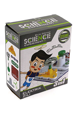 Kız Erkek Çocuk Oyuncak Eğlenceli Deney Setim Elektrik Zili 3 in 1 Kız Erkek Çocuk Oyuncak Eğitici O