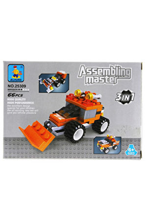 Kız Erkek Çocuk Oyuncak Ausini Assembling Master 3 in 1 66 Parça Traktörler Kız Erkek Çocuk Oyuncak