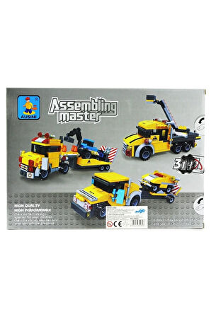 Kız Erkek Çocuk Oyuncak Ausini Assembling Master 3 in 1 264 Parça Çekici Kamyonlar Kız Erkek Çocuk O