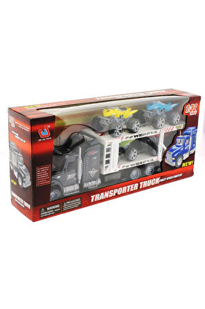 Kız Erkek Çocuk Oyuncak Sürtmeli ATV Taşıyan Siyah Tır Kız Erkek Çocuk Oyuncak Eğitici Oyuncaklar