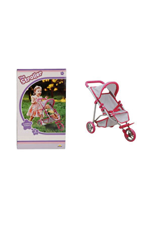 Kız Erkek Çocuk Oyuncak 9614 3 Tekerlekli Pembe Gri Puset Kız Erkek Çocuk Oyuncak Eğitici Oyuncaklar