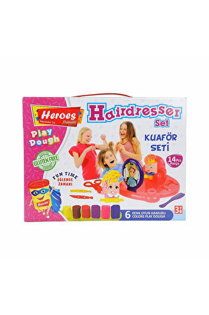 Kız Erkek Çocuk Oyuncak ERN-576 Heroes Kuaför Oyun Hamuru Seti Kız Erkek Çocuk Oyuncak Eğitici Oyunc