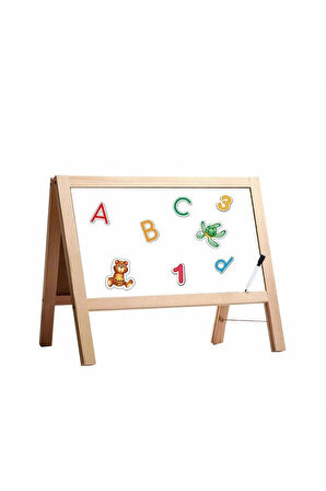 Kız Erkek Çocuk Oyuncak 2243 Manyetik Çift Taraflı Masaüstü Ahşap Yazı Tahtası -Dıytoy Kız Erkek Çoc