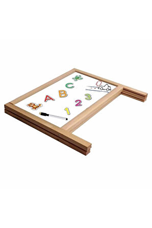 Kız Erkek Çocuk Oyuncak 2243 Manyetik Çift Taraflı Masaüstü Ahşap Yazı Tahtası -Dıytoy Kız Erkek Çoc
