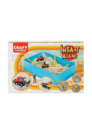 Kız Erkek Çocuk Oyuncak 3470 Crafy İnşaat Alanı Oyun Kumu Seti 250 gr 7 Parça Kız Erkek Çocuk Oyunca