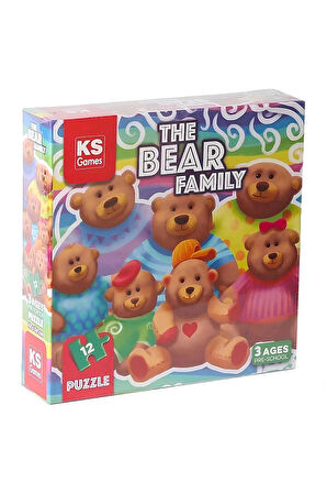 Kız Erkek Çocuk Oyuncak KS Games The Bear Family Pre-School Puzzle Kız Erkek Çocuk Oyuncak Eğitici O