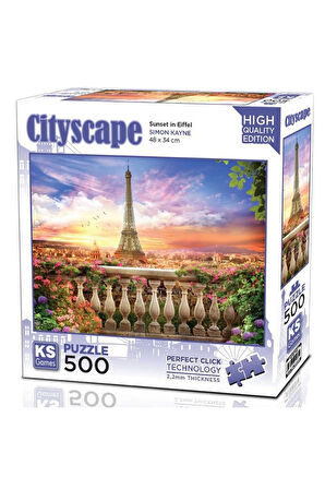 Kız Erkek Çocuk Oyuncak KS Games Sunset in Eiffel Puzzle 500 Parça 20066 Kız Erkek Çocuk Oyuncak Eği