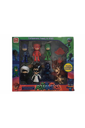 Kız Erkek Çocuk Eğlenceli Oyuncaklar Pjmask Pijamaskeliler 10 Parça Figür Oyuncak Seti