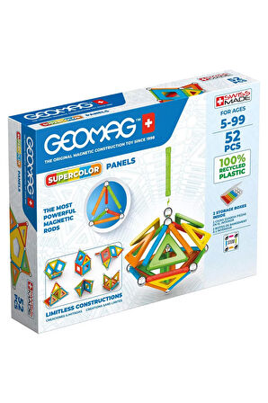 Kız Erkek Çocuk Oyuncak Geomag Supercolor Panels Manyetik Zeka Oyunu 52 Parça Kız Erkek Çocuk Oyunca