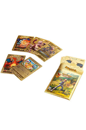Öğretici Oyuncaklar Pokemon Gold Trading Kart 10’lu Paket Kız Erkek Çocuk Oyuncak Eğitici Oyuncaklar