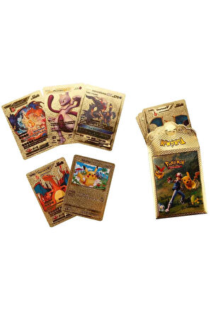 Öğretici Oyuncaklar Pokemon Gold Trading Kart 10’lu Paket Kız Erkek Çocuk Oyuncak Eğitici Oyuncaklar
