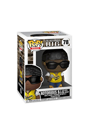 Kız Erkek Çocuk Oyuncak Funko POP Rocks Notorious B.I.G. Jersey Kız Erkek Çocuk Oyuncak Eğitici Oyun