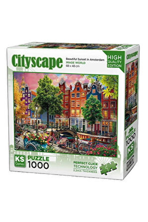 Kız Erkek Çocuk Oyuncak KS Games Beautiful Sunset In Amsterdam Puzzle 1000 Parça 20793 Kız Erkek Çoc