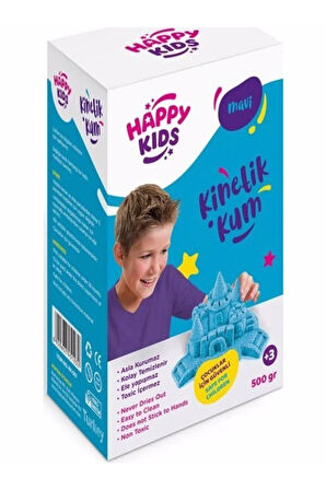 Kız Erkek Çocuk Eğlenceli Oyuncaklar Happy Kids Kinetik Kum - Mavi 500gr