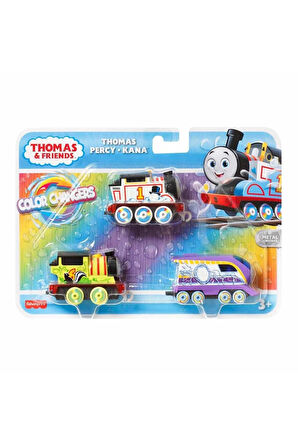 Çocuk Oyuncakları Thomas ve Arkadaşları Renk Değiştiren Küçük Trenler 3'lü Paket Kız Erkek Çocuk Oyu