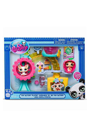 Kız Erkek Çocuk Oyuncak 5196 Littlest Pet Shop Minişler Eğlence Fabrikası Oyun Seti S1 -Sunman Kız E