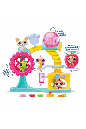 Kız Erkek Çocuk Oyuncak 5196 Littlest Pet Shop Minişler Eğlence Fabrikası Oyun Seti S1 -Sunman Kız E