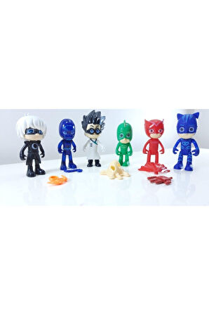 Kız Erkek Çocuk Eğlenceli Oyuncaklar Pijamaskeliler Pjmasks Figür Oyuncakları 10 Lu Set