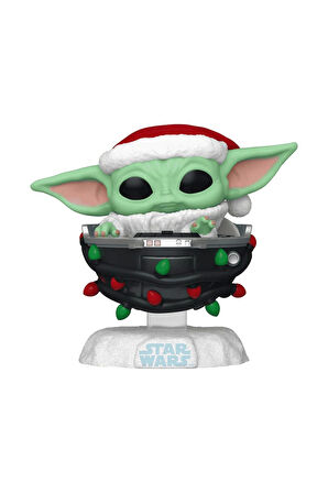Kız Erkek Çocuk Oyuncak Funko POP Holiday Grogu with Santa Hat in Pram Kız Erkek Çocuk Oyuncak Eğiti