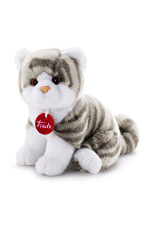 Kız Erkek Çocuk Oyuncak Trudi Brad Peluş Beyaz Gri Kedi 20cm Kız Erkek Çocuk Oyuncak Eğitici Oyuncak