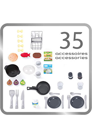 Kız Erkek Çocuk Oyuncak Smoby Kitchen Tech Edition Mutfak Seti 7600311052 Kız Erkek Çocuk Oyuncak Eğ
