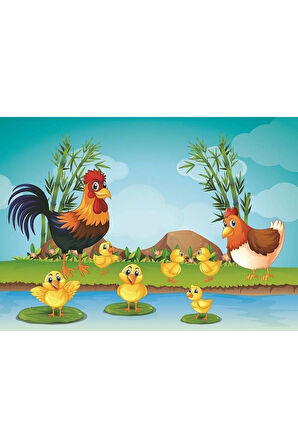 Kız Erkek Çocuk Oyuncak 4496 Hayvanlar ve Yavruları 35+60 Parça Çocuk Puzzle Kız Erkek Çocuk Oyuncak