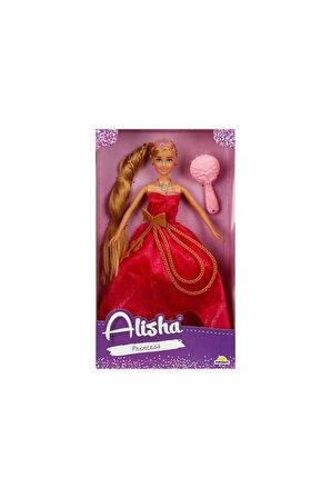 Kız Erkek Çocuk Oyuncak 0835 SUN-RST-SIS-MNK Alisha Prenses Uzun Saçlı Aksesuarlı Bebek Set 29cm 3re