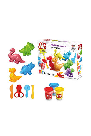 Kız Erkek Çocuk Oyuncak 03995 Art Craft 3D Dinozorlar Hamur Set 168 Gr -Fentoys Kız Erkek Çocuk Oyun