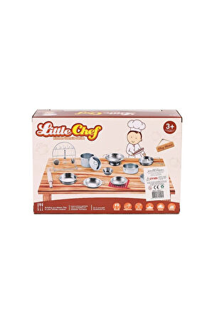 Kız Erkek Çocuk Oyuncak 668-C1 Küçük Şef Metal Tencere Seti Kız Erkek Çocuk Oyuncak Eğitici Oyuncakl