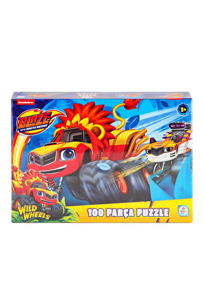 Kız Erkek Çocuk Oyuncak BL0048 Blaze Monster Machines 100 Parça Puzzle Kız Erkek Çocuk Oyuncak Eğiti