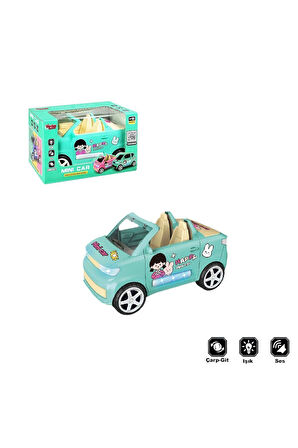 Kız Erkek Çocuk Oyuncak ZR169-2 Işıklı Müzikli Çarp Dön Üstü Açık Renkli Araba - 1adet Stokta Olan G
