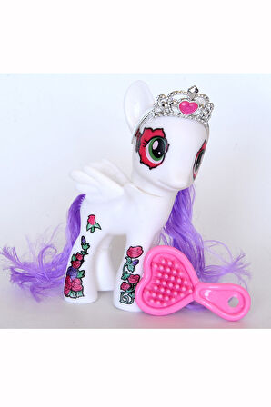 Kız Erkek Çocuk Eğlenceli Oyuncaklar Happy Horse Karakter Ve Tac Tarak Seti Beyaz + Hediye Cüzdan