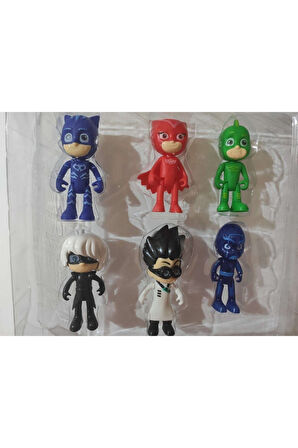 Kız Erkek Çocuk Eğlenceli Oyuncaklar Pjmasks 6'lı Pijamaskeliler Figür Seti