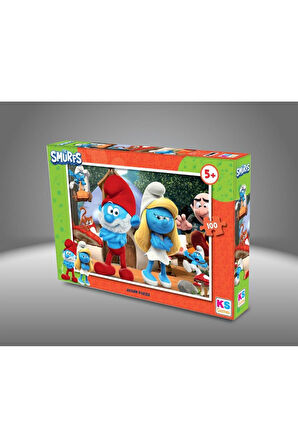 Kız Erkek Çocuk Oyuncak SMR 714 SMURF ŞİRİNLER 100 PRÇ PUZZLE -KS Kız Erkek Çocuk Oyuncak Eğitici Oy
