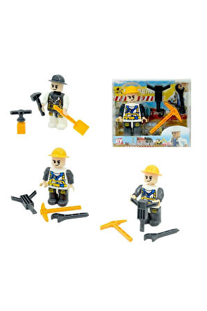 Construction Işçi Figürü Lego Seti Kız Erkek Çocuk Oyuncak Eğitici Oyuncaklar