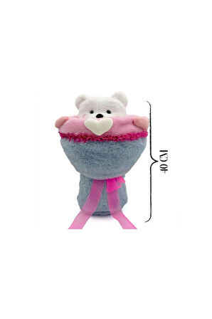 Sevgi Buketi Peluş Ayıcıklı Peluş Çiçek Buketi 40cm Kız Erkek Çocuk Oyuncak Eğitici Oyuncaklar