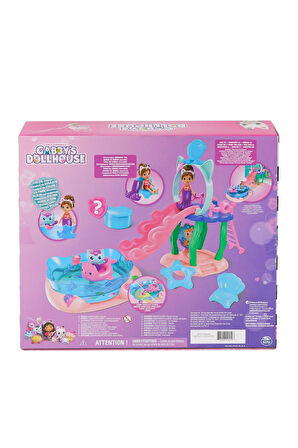 6067878 Gabbys Dollhouse Gabby ve Mercat Purr-ific Havuz Oyun Seti Kız Erkek Çocuk Oyuncak Eğitici O
