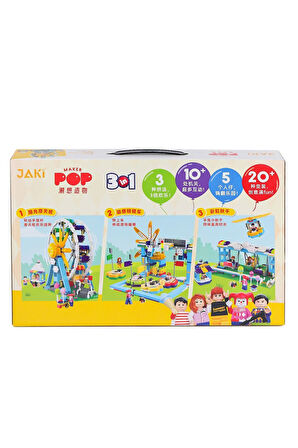 JK2180 Jaki Sissi'nin Eğlence Parkı 3IN1 Blok Seti -Vagon life Kız Erkek Çocuk Oyuncak Eğitici Oyunc