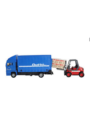 Man Mavi Kamyon ve Forklift Kız Erkek Çocuk Oyuncak Eğitici Oyuncaklar