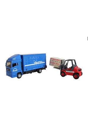 Man Mavi Kamyon ve Forklift Kız Erkek Çocuk Oyuncak Eğitici Oyuncaklar