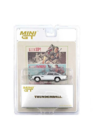 Mini GT 1/64 Aston Martin DB5 James Bond “Thunderball” Blister Paket Kız Erkek Çocuk Oyuncak Eğitici