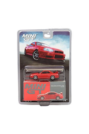 Mini Gt 1/64 Nissan Skyline GT-R(R34) V-SPEC Active Red - MGT00796-BL Kız Erkek Çocuk Oyuncak Eğitic