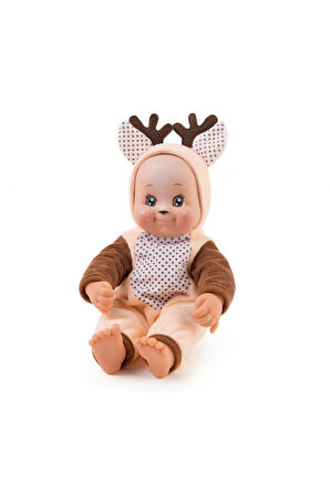 7600210121 Minikiss Hayvan Kıyafetli Bebek 30cm Kız Erkek Çocuk Oyuncak Eğitici Oyuncaklar