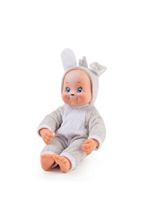 7600210121 Minikiss Hayvan Kıyafetli Bebek 30cm Kız Erkek Çocuk Oyuncak Eğitici Oyuncaklar