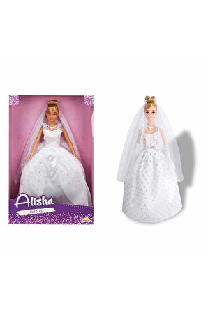 GELİNLİKLİ BEBEK ALİSHA 29CM Kız Erkek Çocuk Oyuncak Eğitici Oyuncaklar